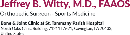 Jeffrey B. Witty, M.D. Orthopedic Surgeon - Sports Medicine